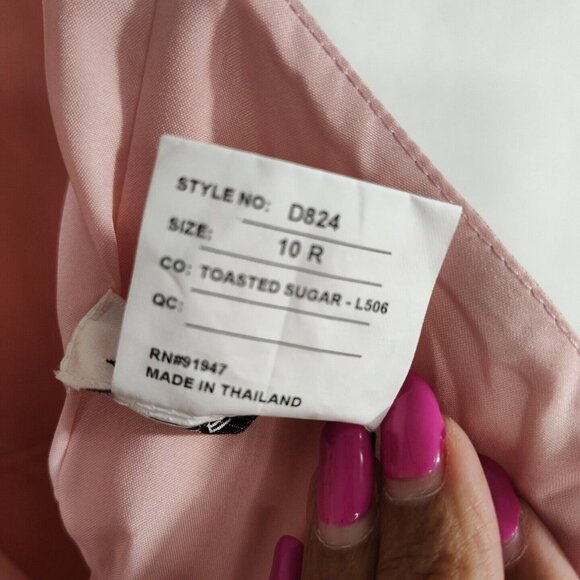 Alfred Sung Pink Formal Dress Fit & Flare Sleeveless Women Size 10 R Open Back - Picture 9 of 9